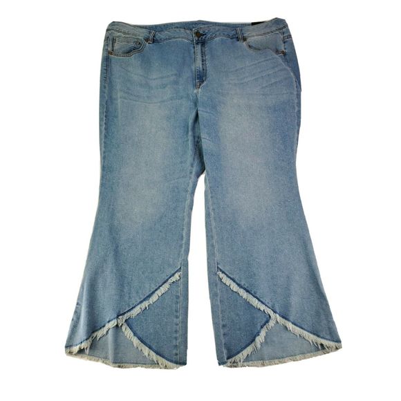 Lane Bryant Denim - New Lane Bryant Mid Rise Flare Jeans Fray Raw Hems